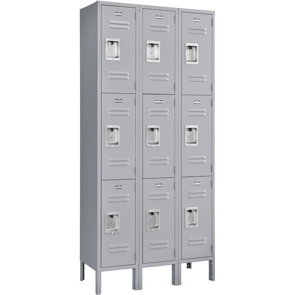 Global Industrial Louvered Door Locker, 36 in W, 15 in D, 78 in H, Gray 493424GY - main
